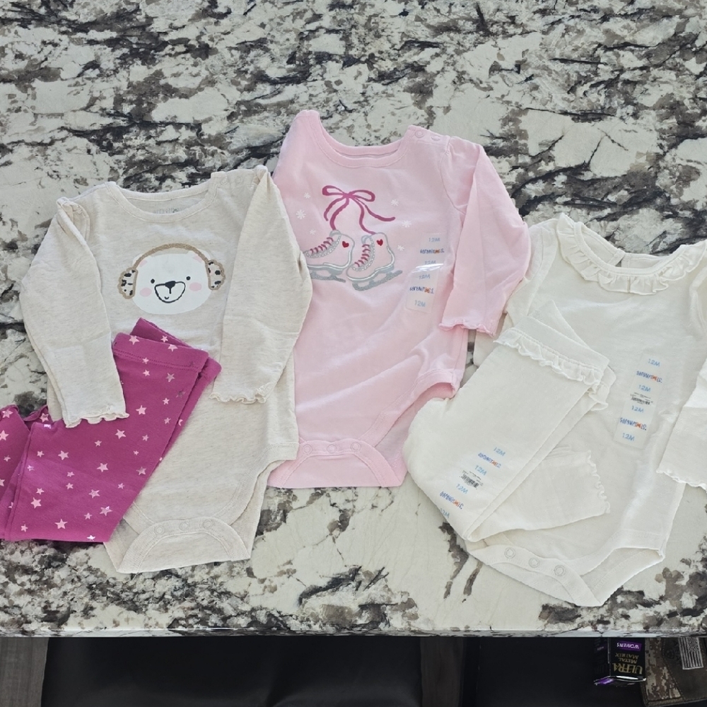 Onesies and Leggings Sets Size 12 Months New With Tags